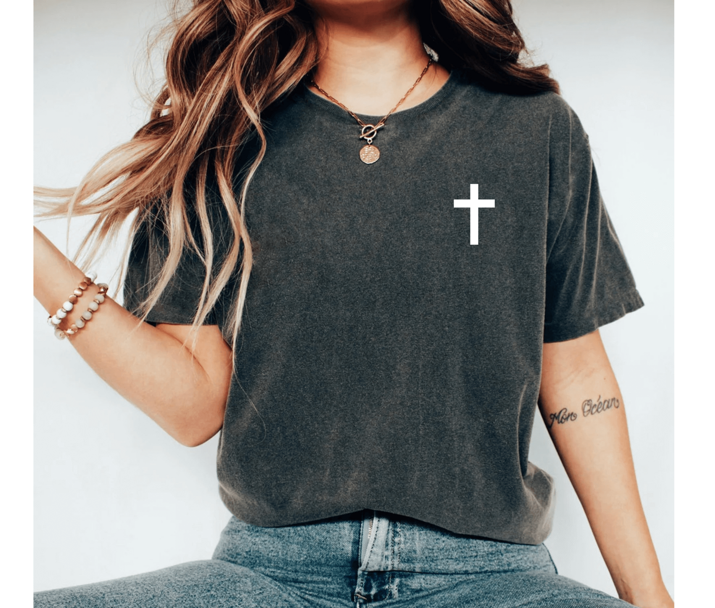 Cross Shirt Minimal Christian Shirt for Men and Women