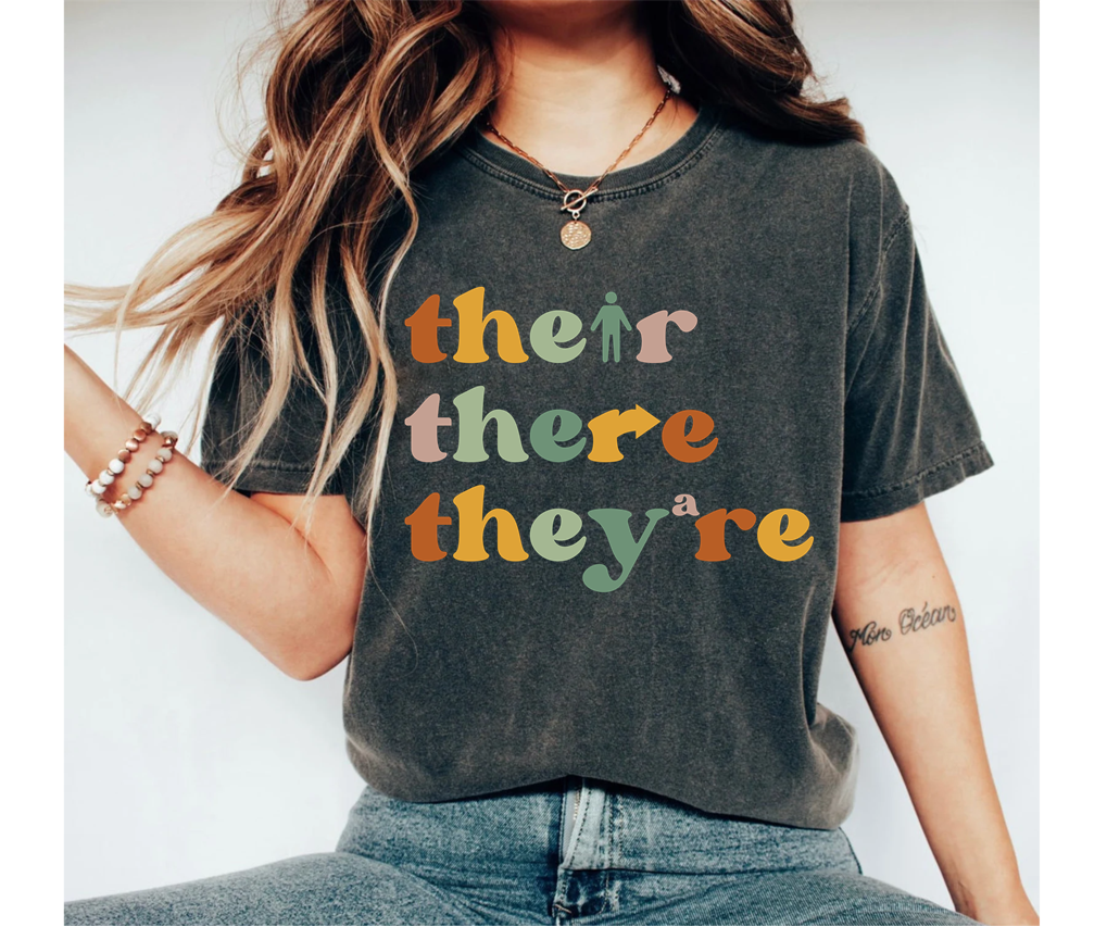 Their There They’re Shirt Funny Grammar Gift for English Teachers
