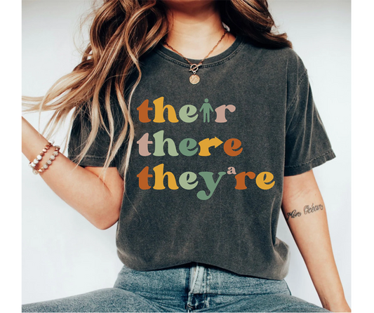 Their There They’re Shirt Funny Grammar Gift for English Teachers